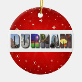 Durham North Carolina City Travel Foton jul Julgransprydnad Keramik
