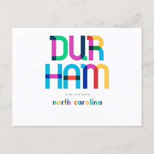 Durham North Carolina Mid Century, Pop Art Vykort