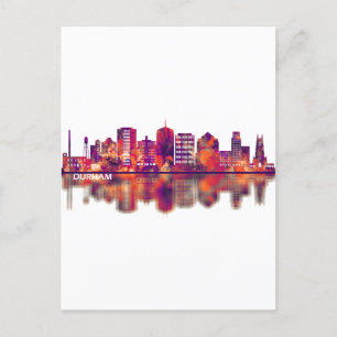 Durham North Carolina Skyline Inbjudan Vykort