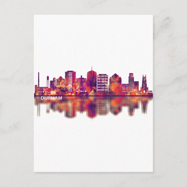 Durham North Carolina Skyline Inbjudan Vykort (Framsida)