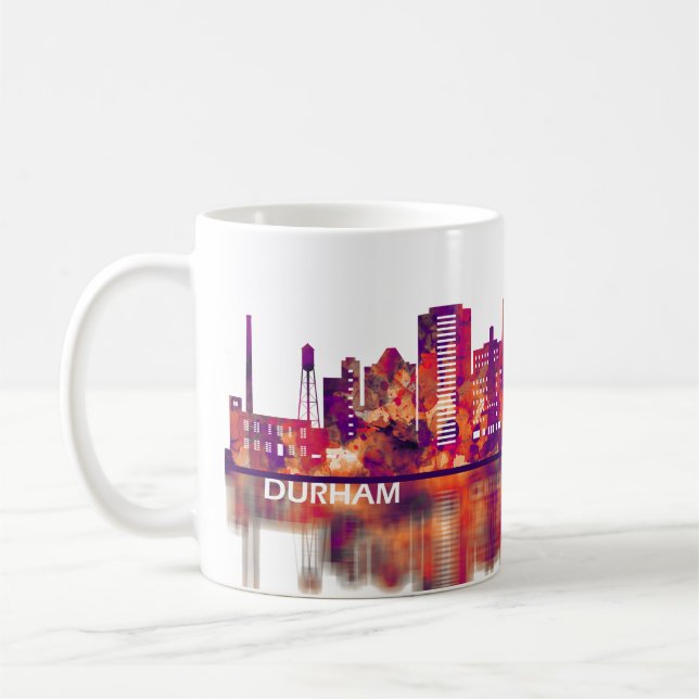Durham North Carolina Skyline Kaffemugg (Vänster)