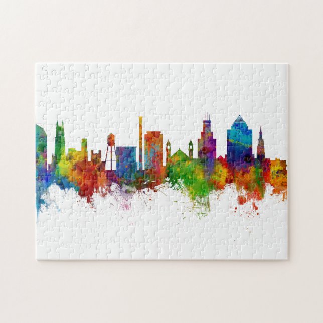 Durham North Carolina Skyline Pussel (Horisontell)
