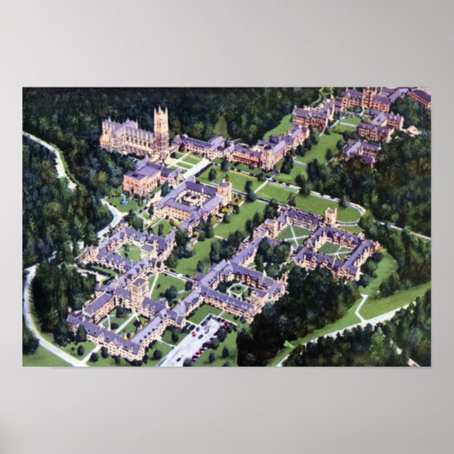 Durham North Carolina Univ. Birdseye Poster (Framsidan)