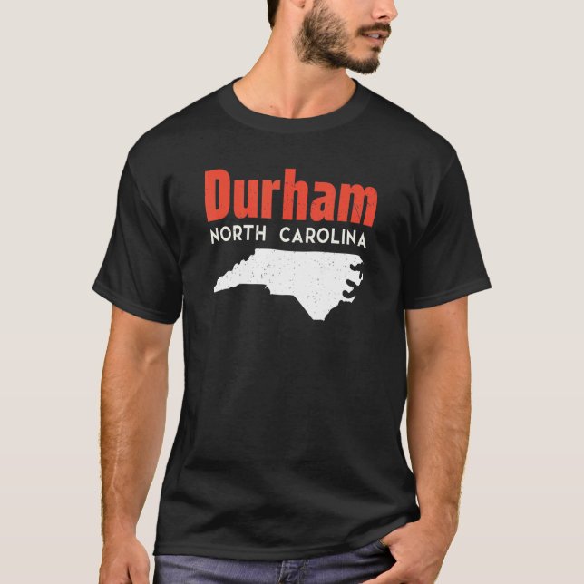 Durham North Carolina USA State America Travel T Shirt (Framsida)