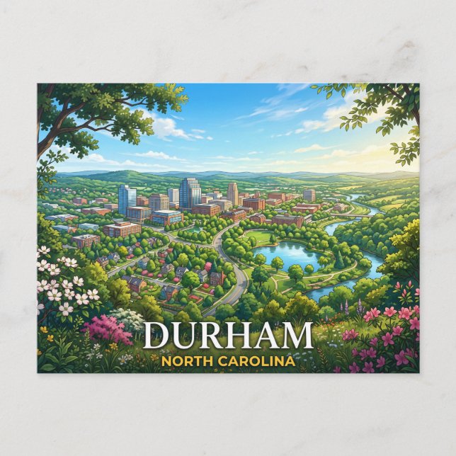 Durham North Carolina Vykort (Framsida)