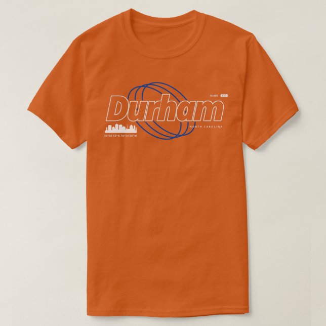Durham North olina Skyline Stänk T Shirt (Design framsida)