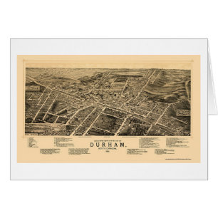 Durham panorama- karta för NC - 1891 Hälsningskort