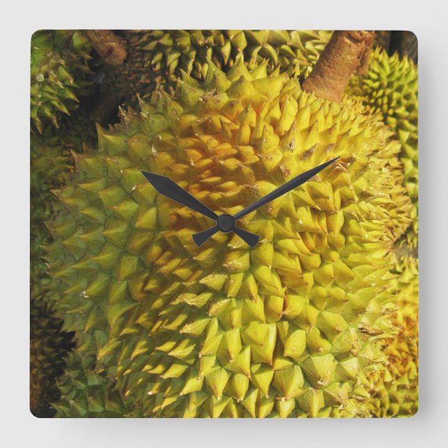 Durian Fruit Fyrkantig Klocka (Framsida)