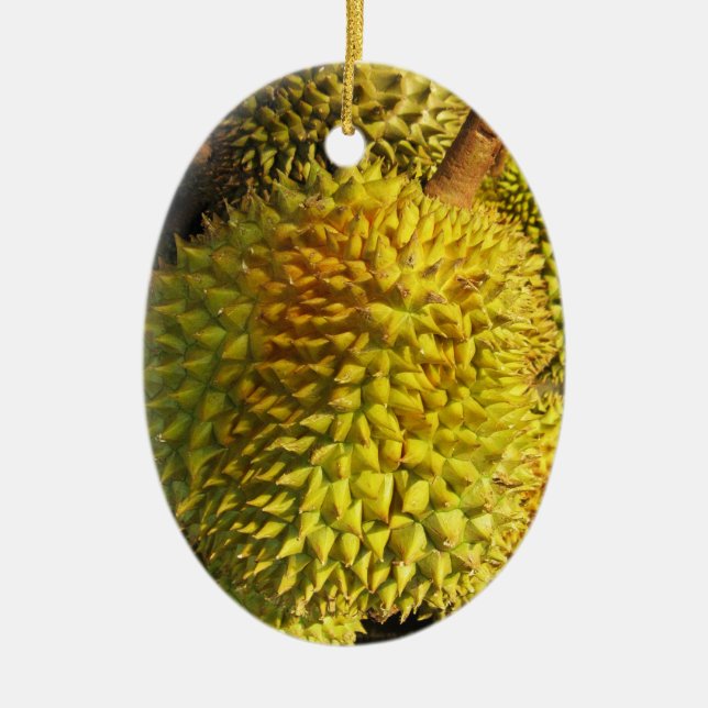 Durian Fruit Julgransprydnad Keramik (Framsidan)