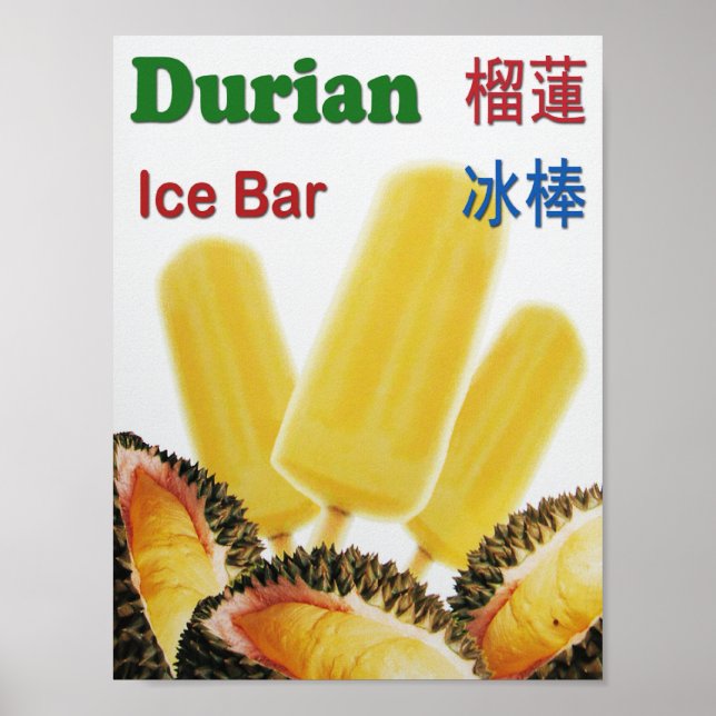 Durian Ice Pub Tropical Fruit Popsicle Poster (Framsidan)