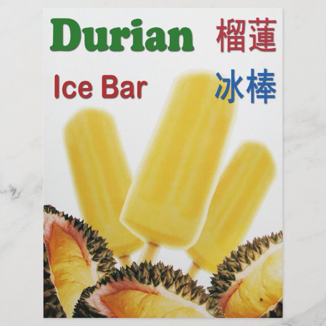 Durian Ice Pub Tropical Fruit Popsicle Reklamblad (Framsidan)