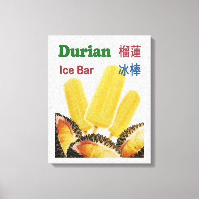 Durian Isbar Tropisk Frukt Popsicle Canvastryck (Framsida)