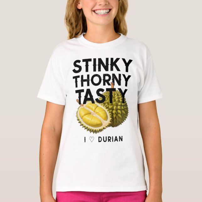 Durian: Stinky, Thorny, Tasty T Shirt (Framsida)