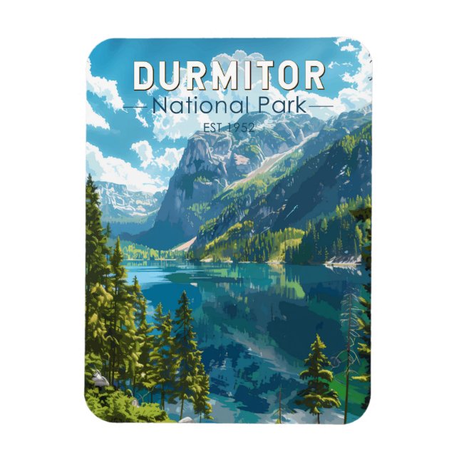 Durmitor National Park Montenegro Travel Art Magnet (Vertikal)