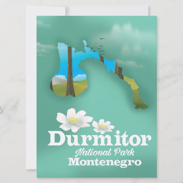 Durmitor nationalpark, Montenegro karta Inbjudningar (Framsida)