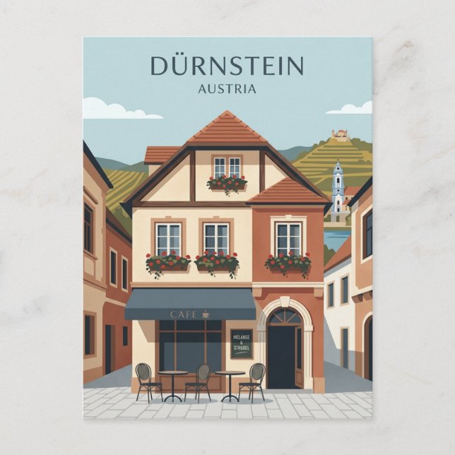 Dürnstein Café Fasad Österrike Vykort (Framsida)