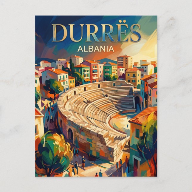 Durrës amfiteater Albanien Vykort (Framsida)
