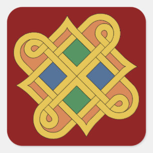 Durrow Knotwork 2016 Fyrkantigt Klistermärke