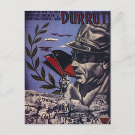 Durruti spansk civil krig original poster 1936 FAI Vykort