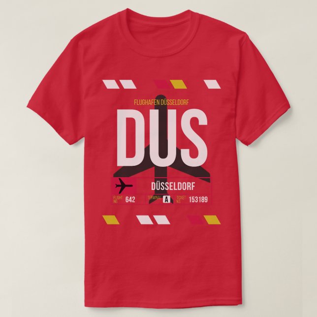 DUS Airport Code Baggage Märkre T Shirt (Design framsida)