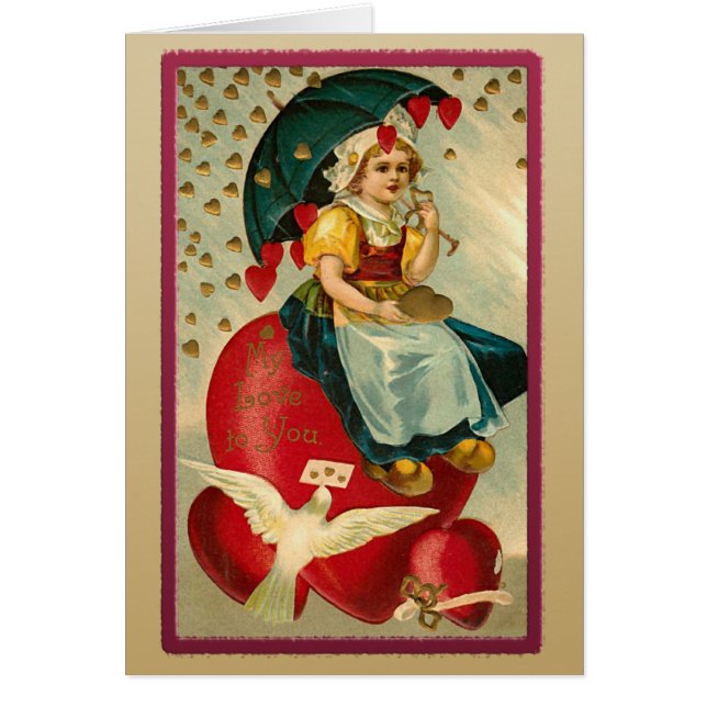 dusch av Hearts Hälsningskort (Framsidan)