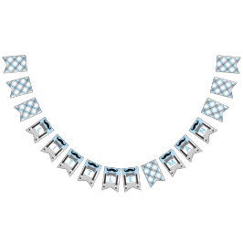 Dusch för baby blue dusch av grått pojke vimplar