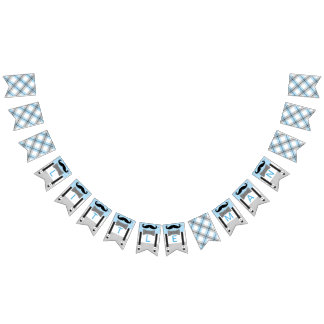 Dusch för baby blue dusch av grått pojke vimplar