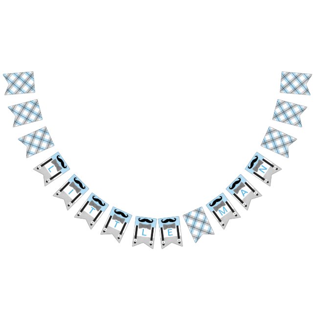 Dusch för baby blue dusch av grått pojke vimplar (Alla)