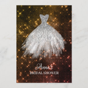 Dusch för kappa för klänning för glitter för inbjudningar