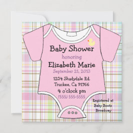 Dusch för rosababydräkt inbjudningar