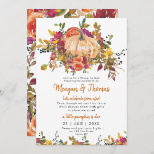 dusch med post från en barndusch på långt håll inbjudningar