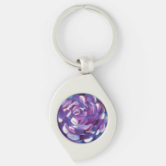 Duscha mig med blommor swirl silverfärgad nyckelring