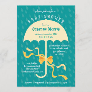 "Duschar April" paraplybaby showerinbjudan Inbjudningar