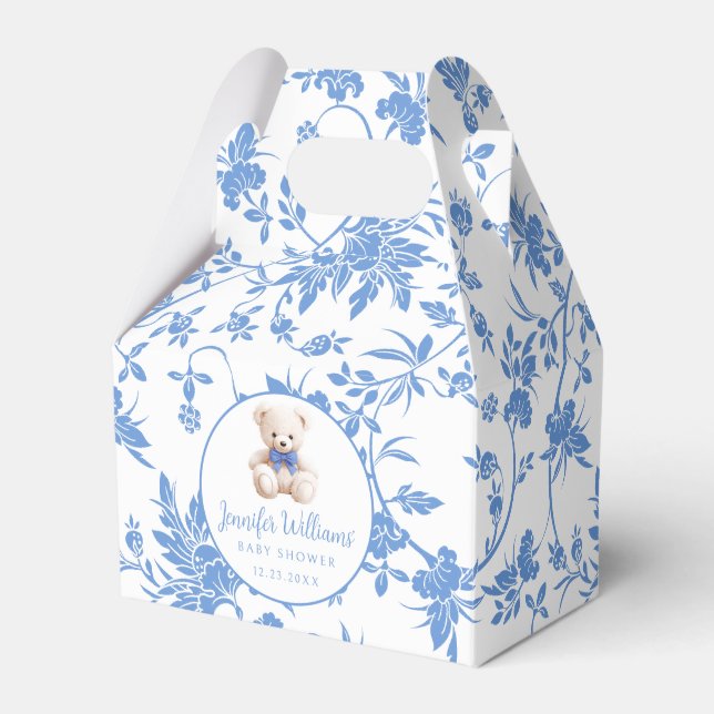 Duschbox för marinblått nalle pojke presentaskar (Framsidan Sidan)