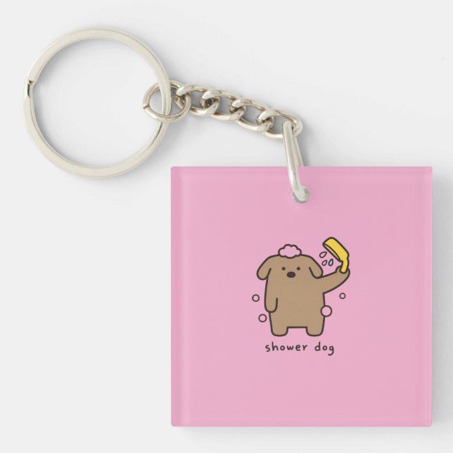 Duschhund Brun Pudel Badetid Kawaii (Framsidan)