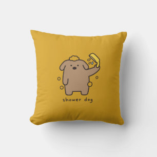 Duschhund Brun Pudel Badetid Kawaii Kudde