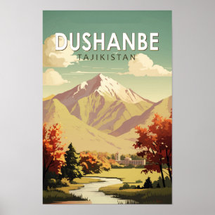 Dushanbe Tadzjikistan Resa Konst Vintage Poster