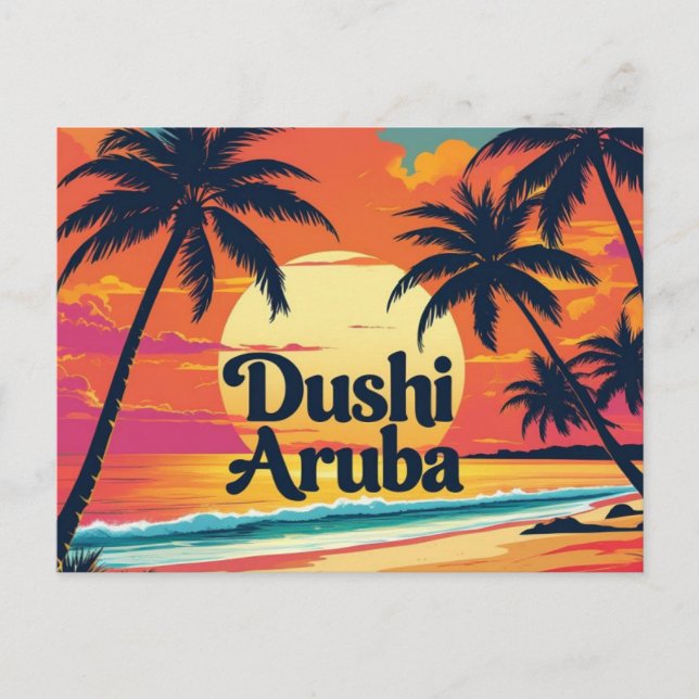 Dushi aruba-vykort helg vykort (Framsida)
