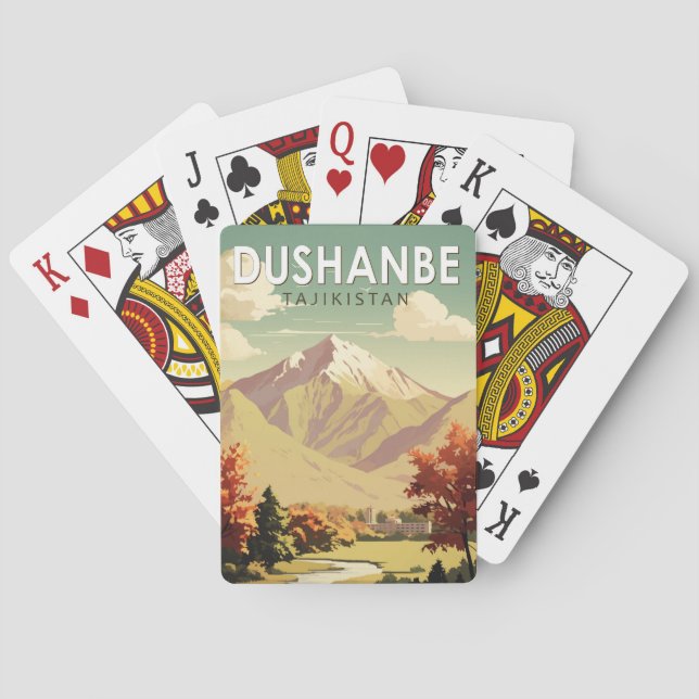 Dusjanbe Tadzjikistans Travel Art-Vintage Casinokort (Baksidan)