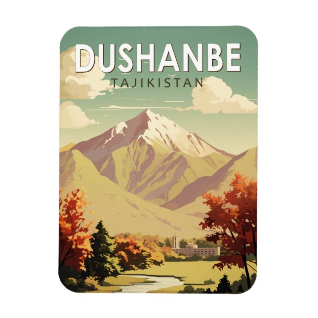 Dusjanbe Tadzjikistans Travel Art-Vintage Magnet (Vertikal)