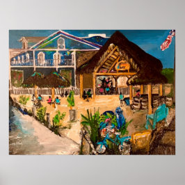 "Dusk at Mojito's" Painting by Willowcatdesigns Poster