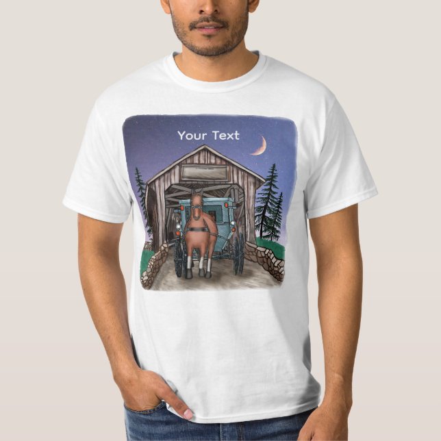 Dusk Covered Bridge  T Shirt (Framsida)