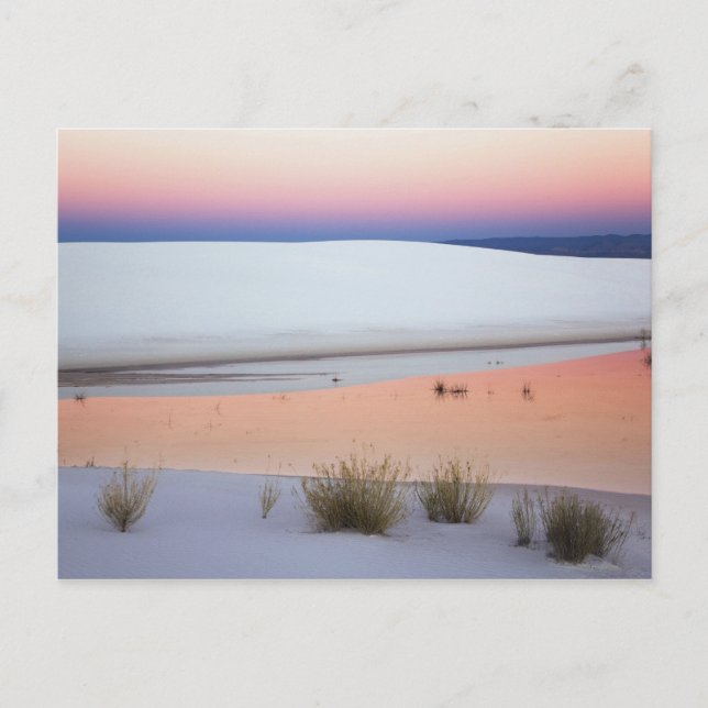 Dusk himlar som speglas i bassäng i vatten från vykort (Framsida)