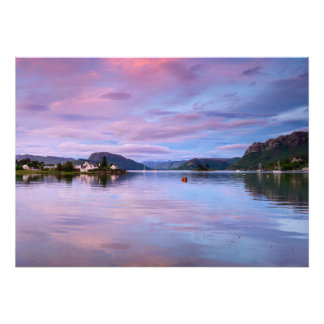 Dusk Himmel reflektioner om Loch Carron Fototryck