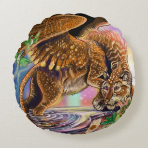 Dusk Hunter Flies Cat Rund Kudde