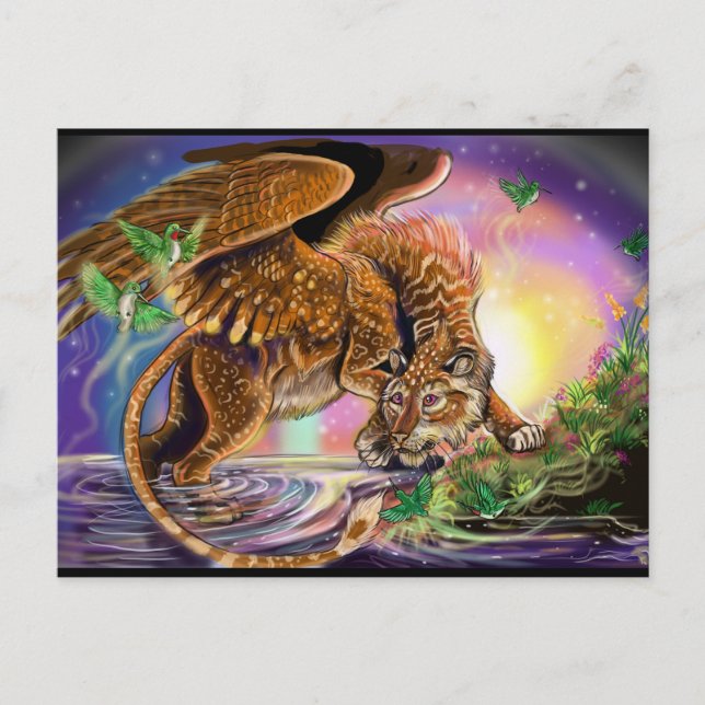 Dusk Hunter Flies Cat Vykort (Framsida)