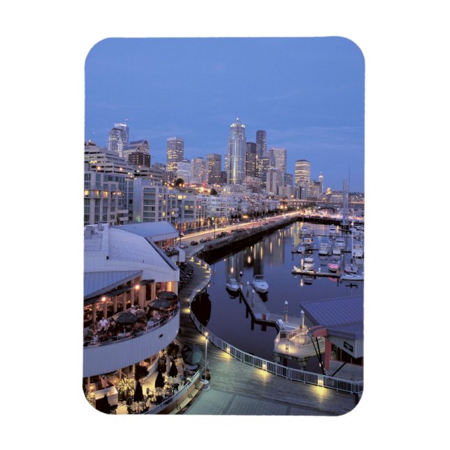 Dusk på Bell Harbour i Seattle, Washington. Magnet (Vertikal)