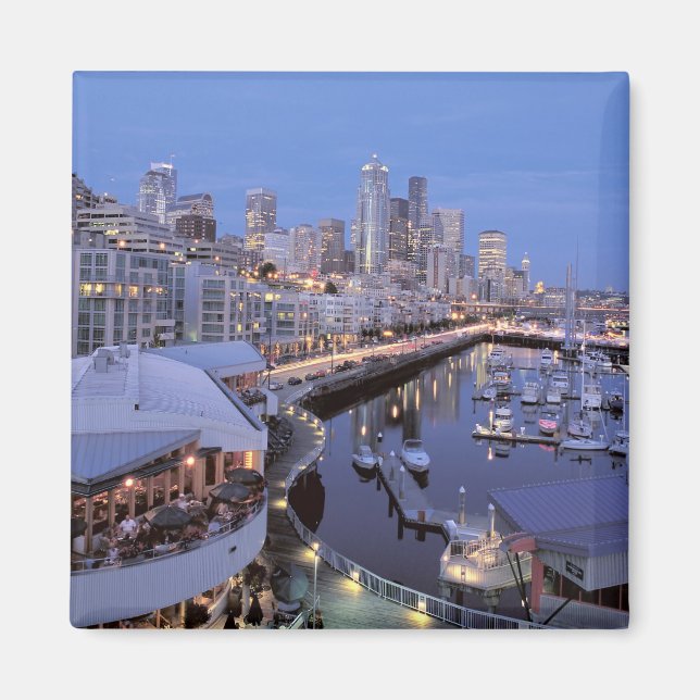 Dusk på Bell Harbour i Seattle, Washington. Magnet (Framsidan)