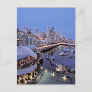 Dusk på Bell Harbour i Seattle, Washington. Vykort