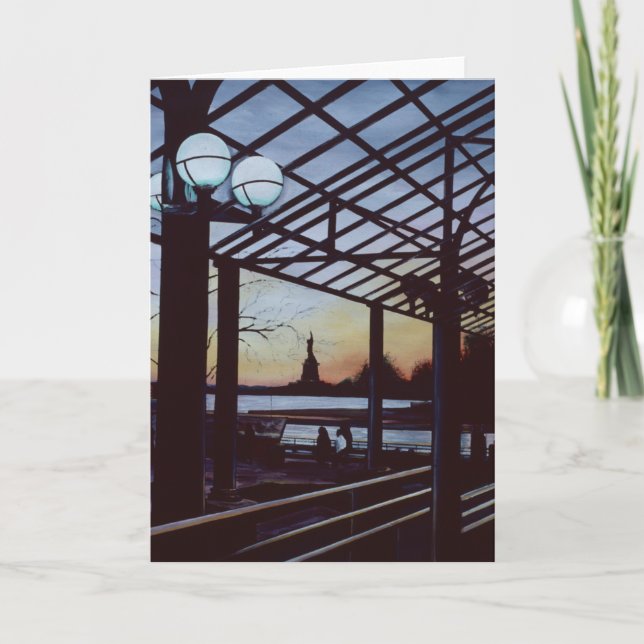 Dusk på Freedom's Birthplace, Ellis Island Greetin Kort (Framsida)